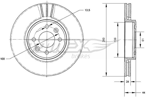 Brzdový kotúč TOMEX Brakes